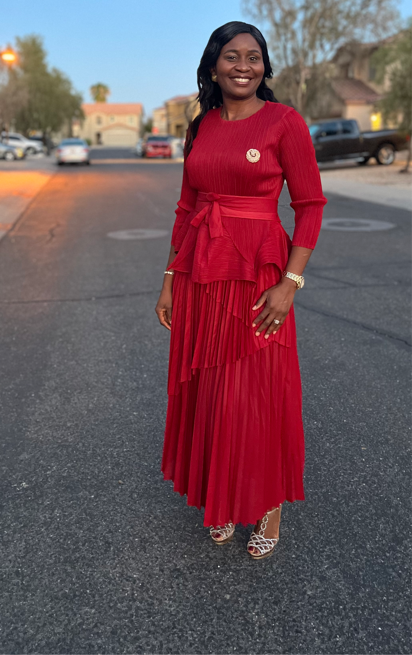 Elegant Pleats Tired 3-piece set