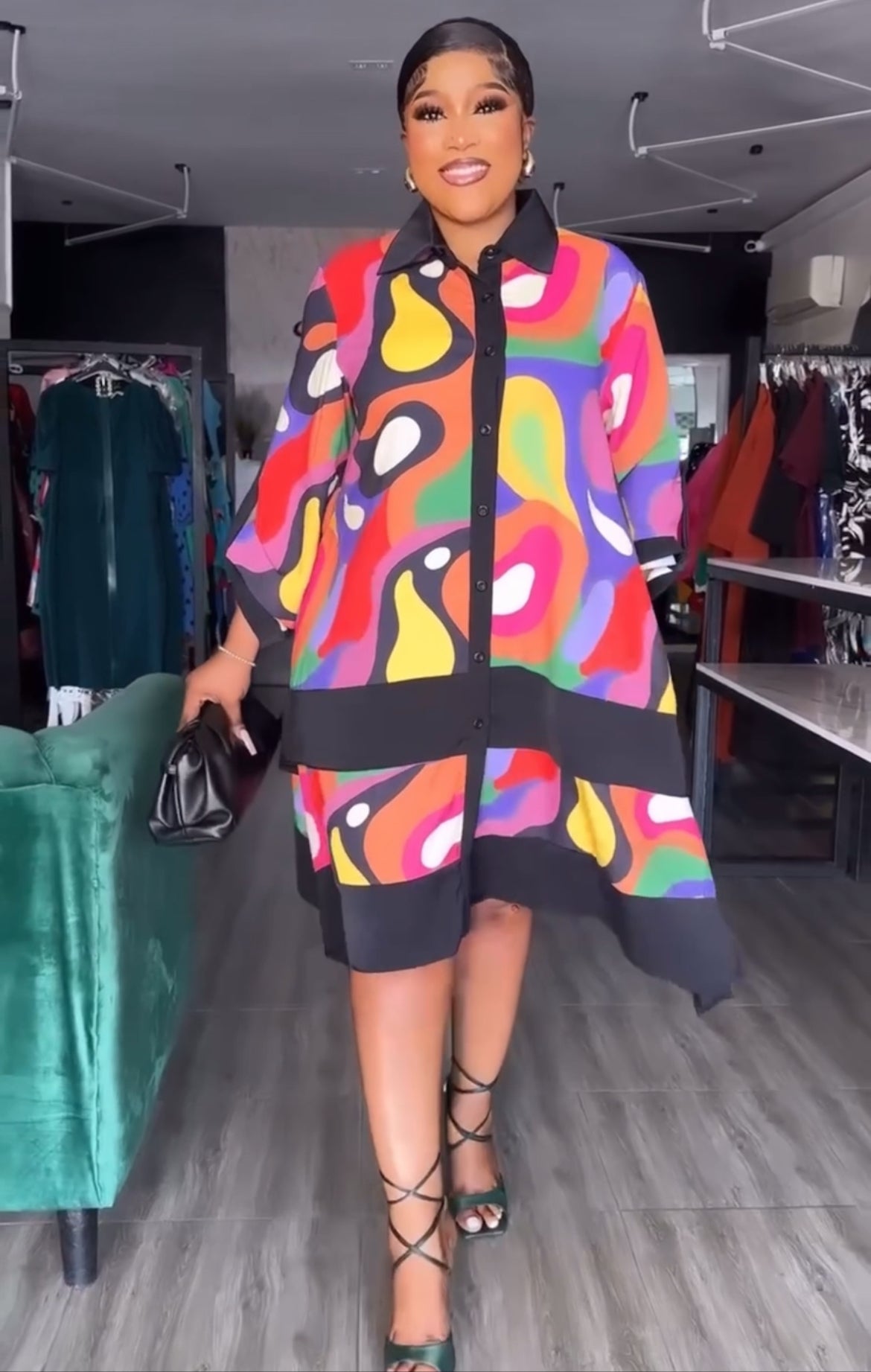 Color Block Midi Dress.