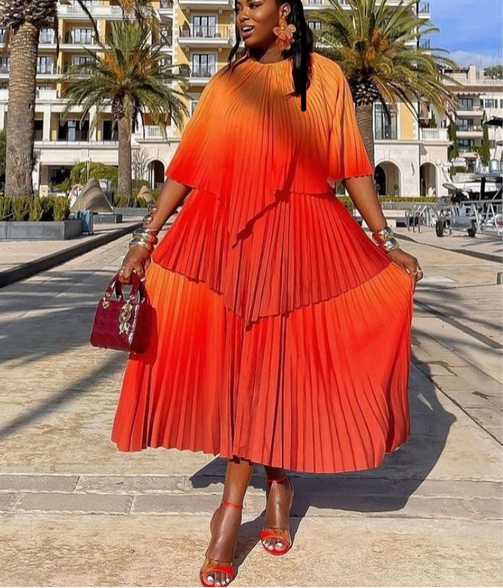Ombre Cape Top and Tiered Skirt Set