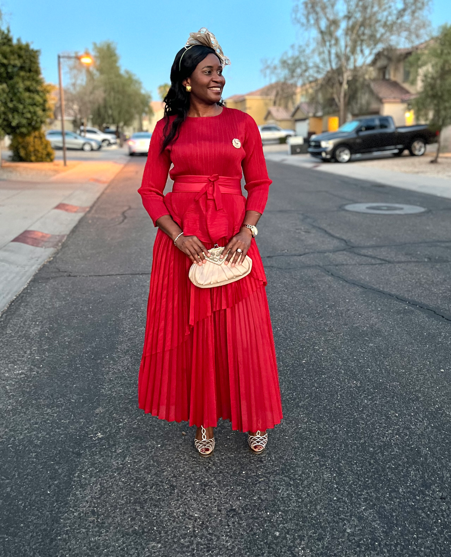 Elegant Pleats Tired 3-piece set