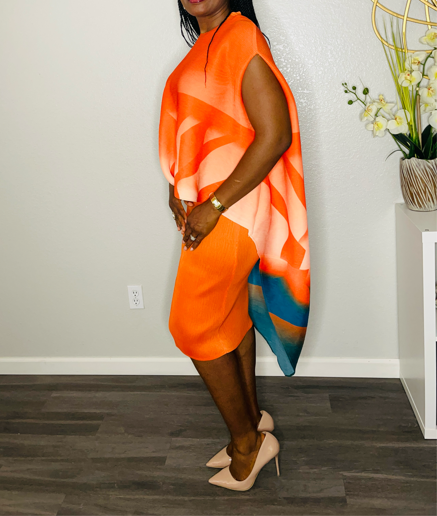 Elegant 2-Piece Cape Dress