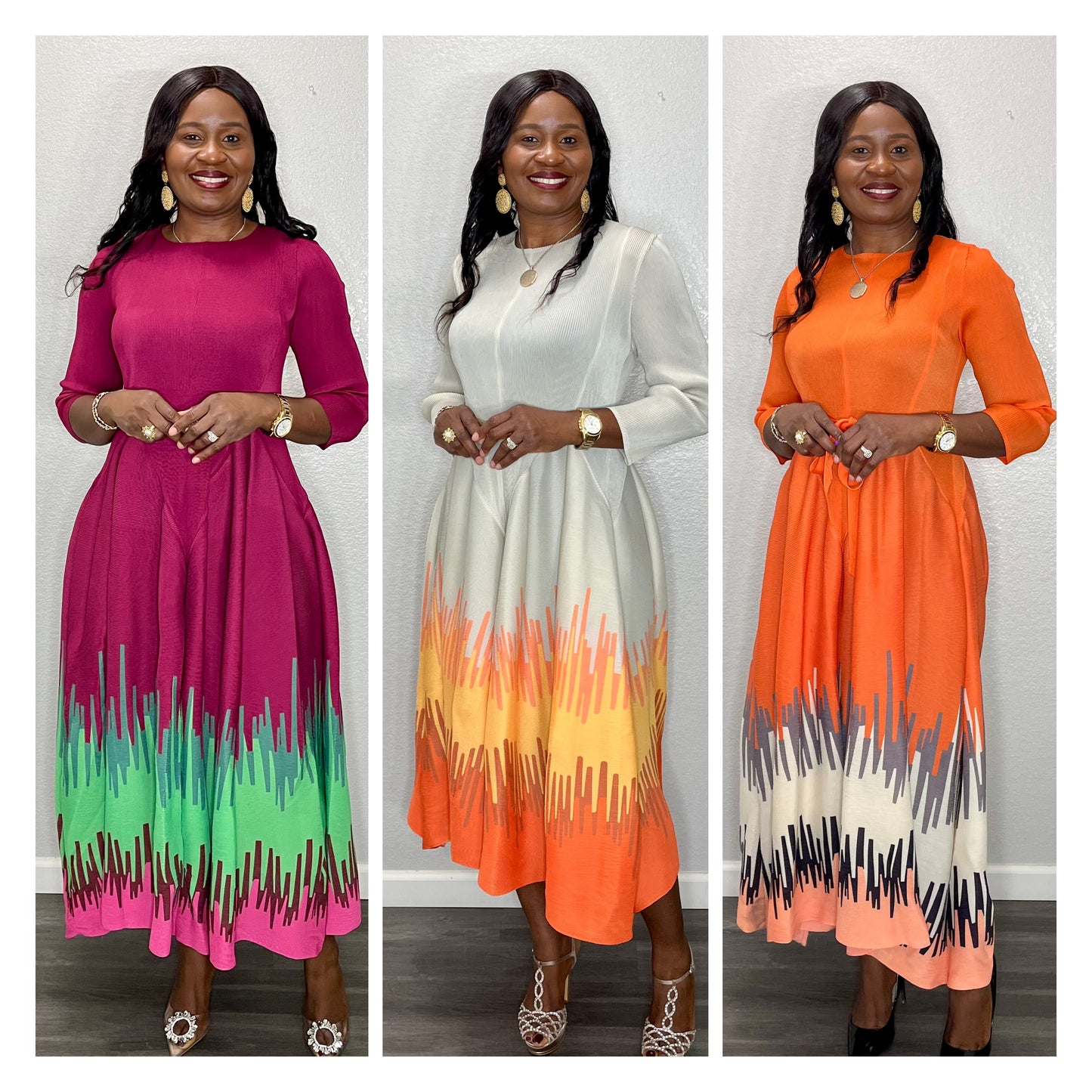 Color Detail Shift Dress