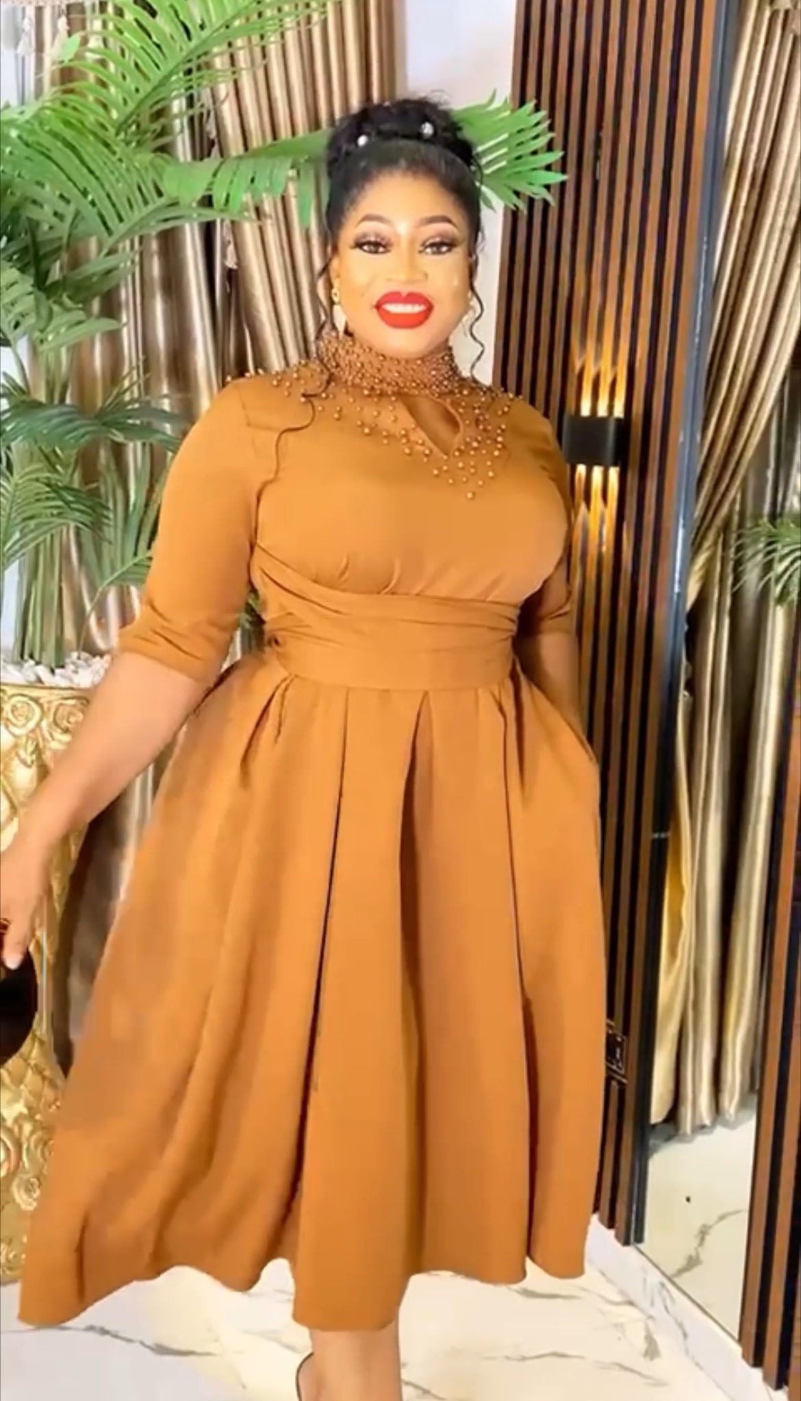 Gorgeous Pleats Belted Dress