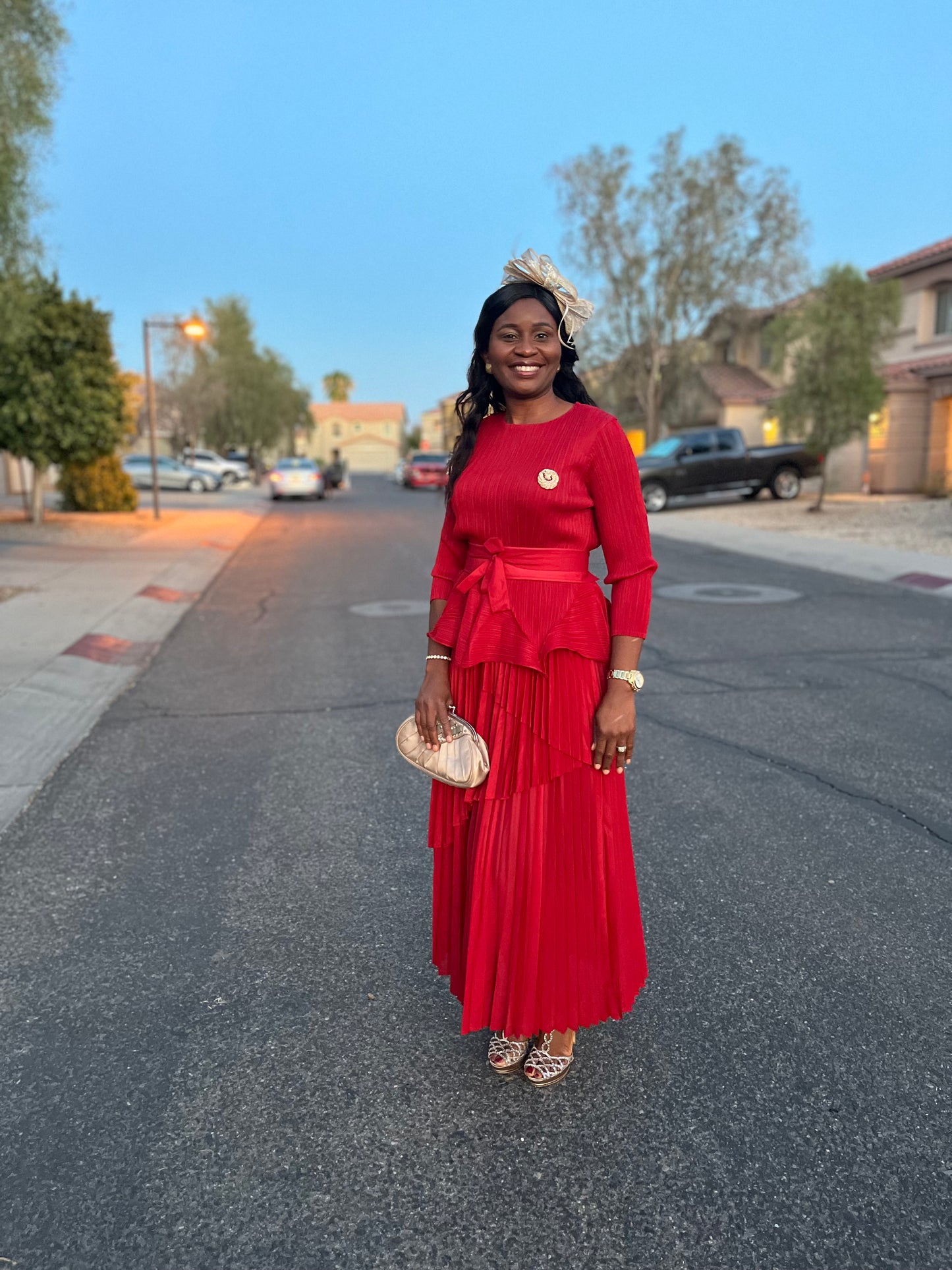 Elegant Pleats Tired 3-piece set