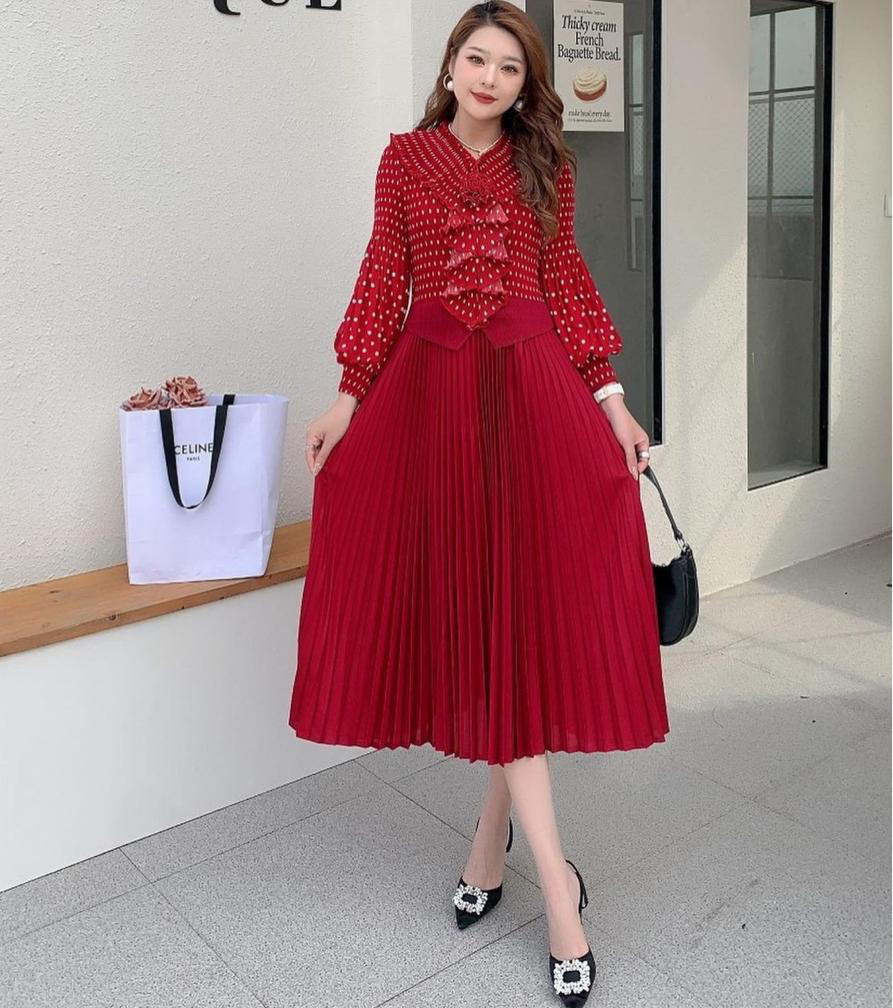 Jenna Ruffles Pleats Dress