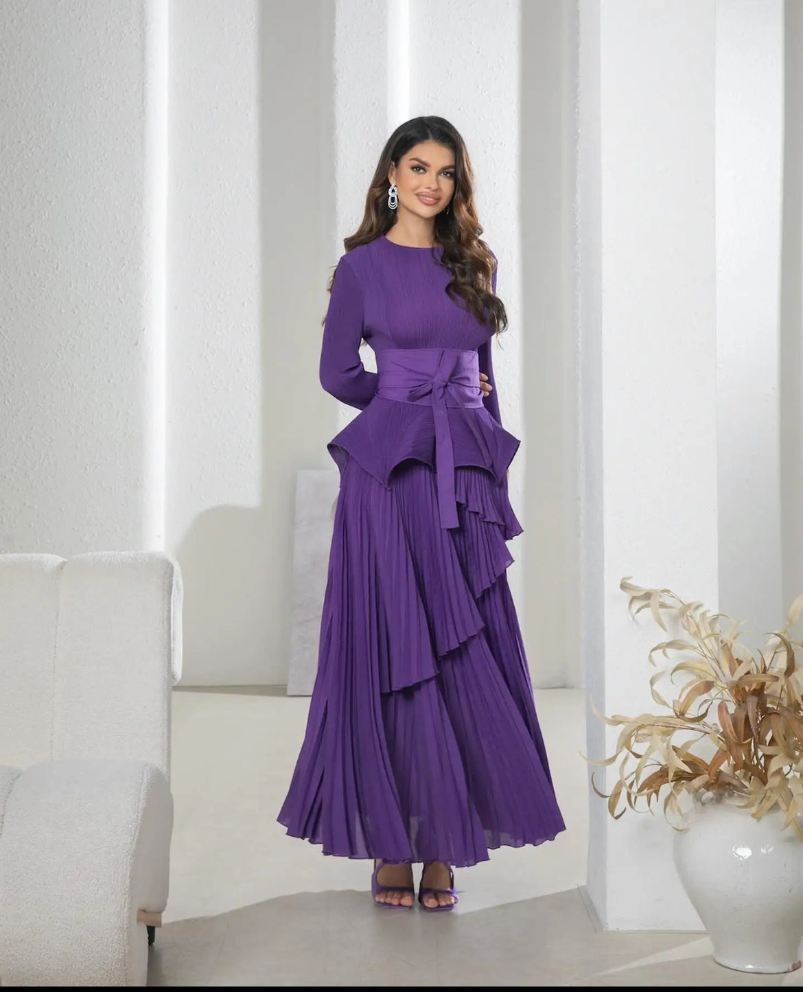 Elegant Pleats Tired 3-piece set