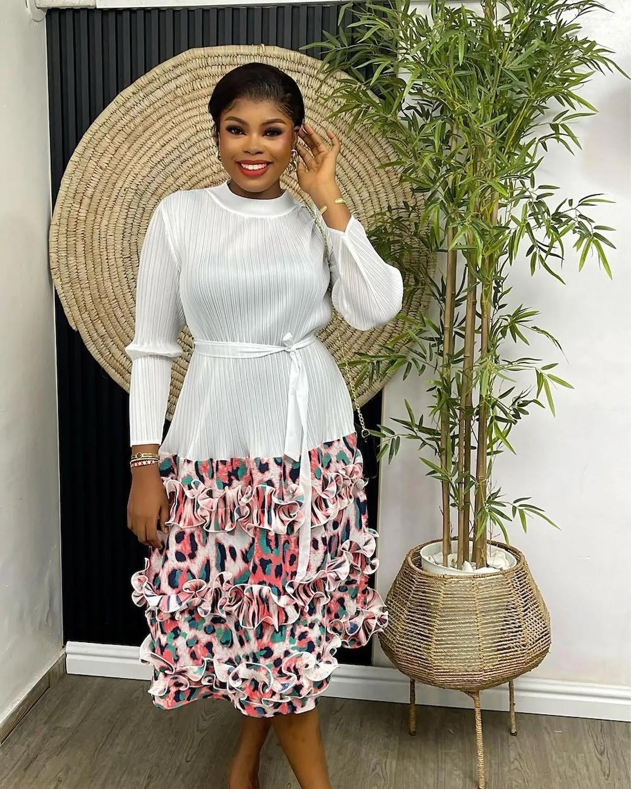 Layer Ruffles Miyake Dress