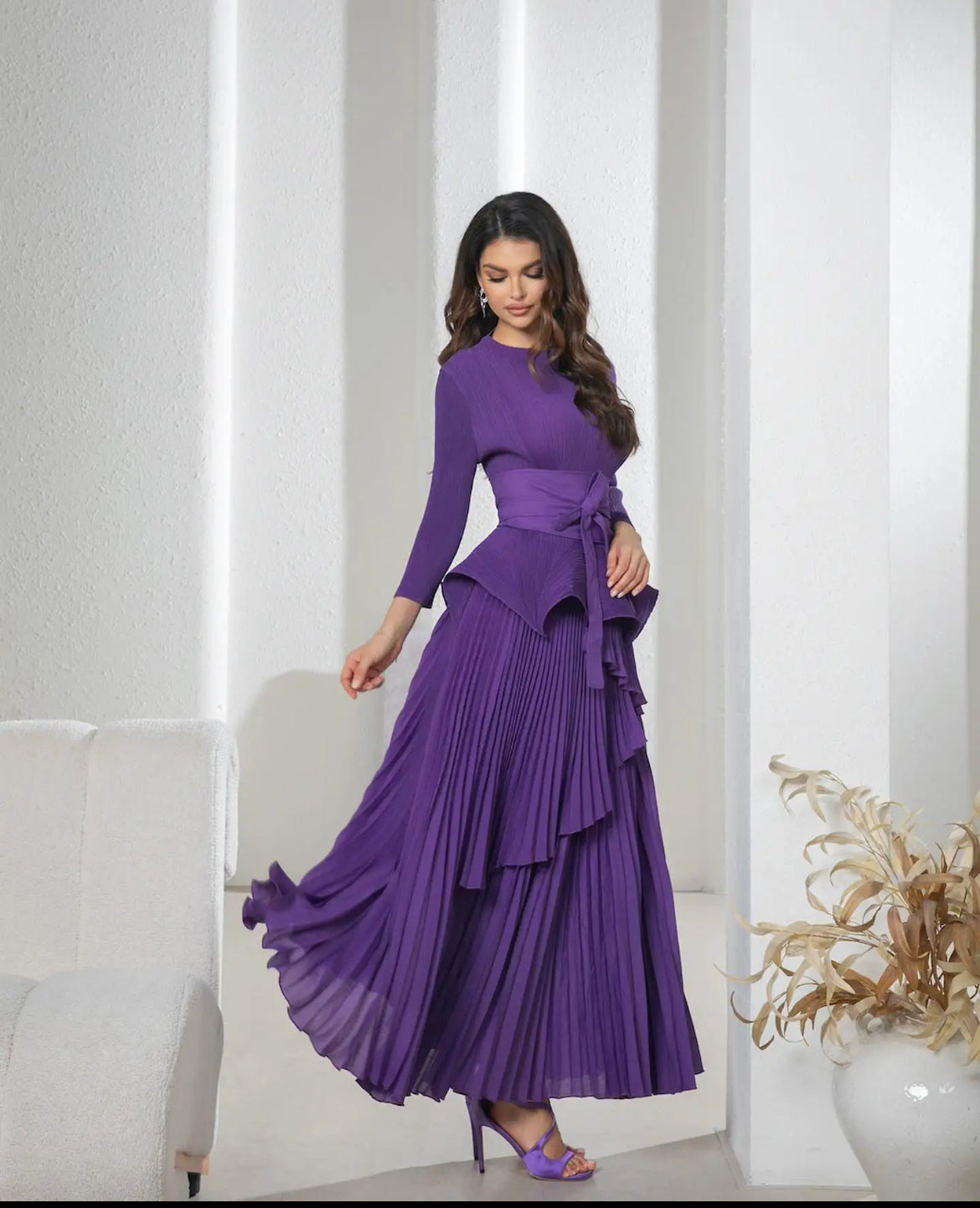 Elegant Pleats Tired 3-piece set
