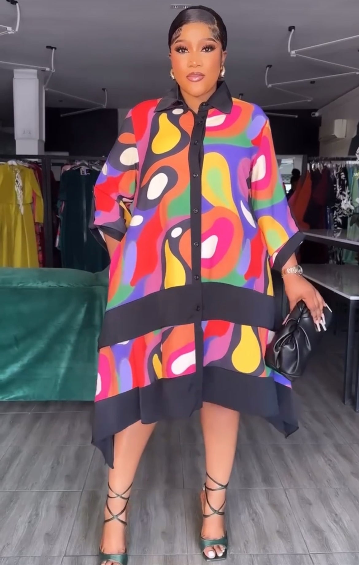 Color Block Midi Dress.