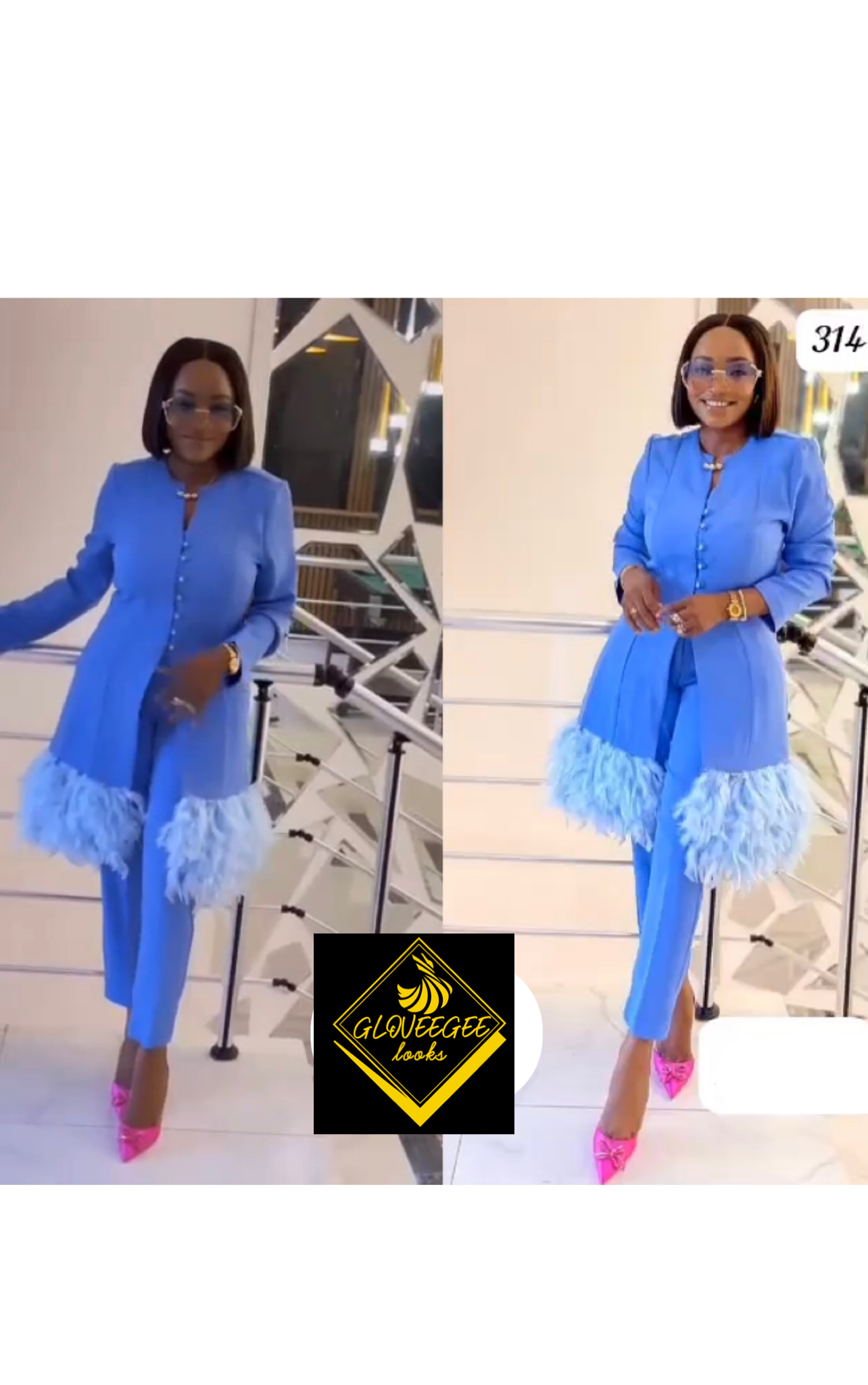 Elle Feather Pant Suit
