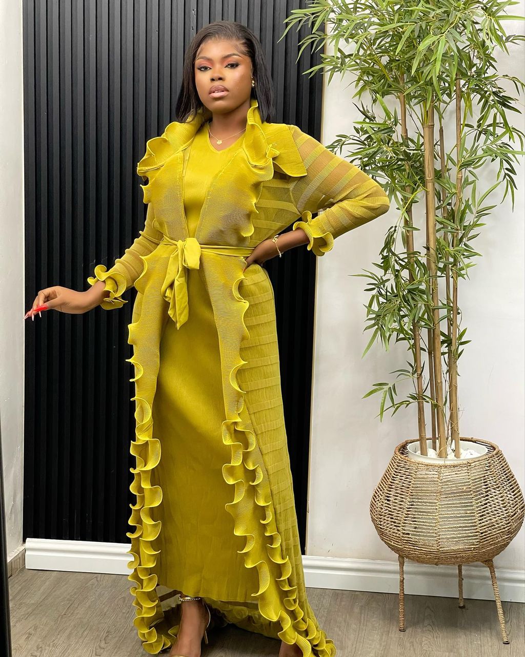 Luxury Ruffles Miyake 2-piece set
