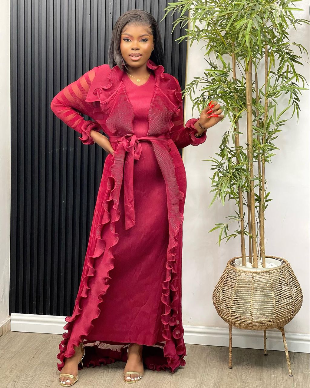 Luxury Ruffles Miyake 2-piece set