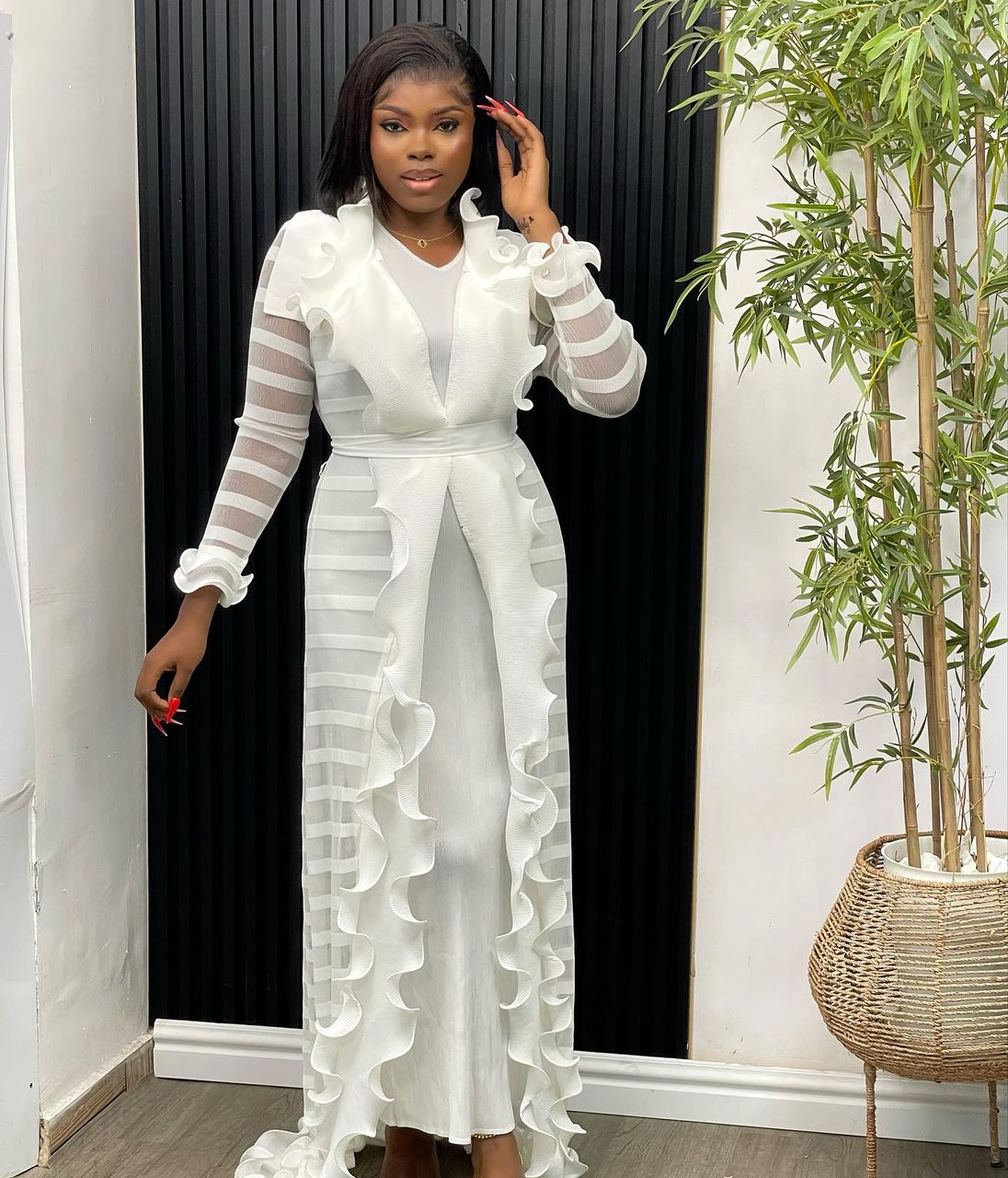Luxury Ruffles Miyake 2-piece set