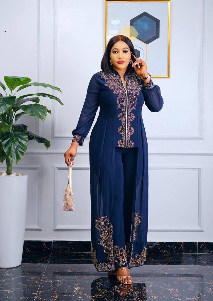 Luxury Embellished Rhinestone 2-Piece Set.