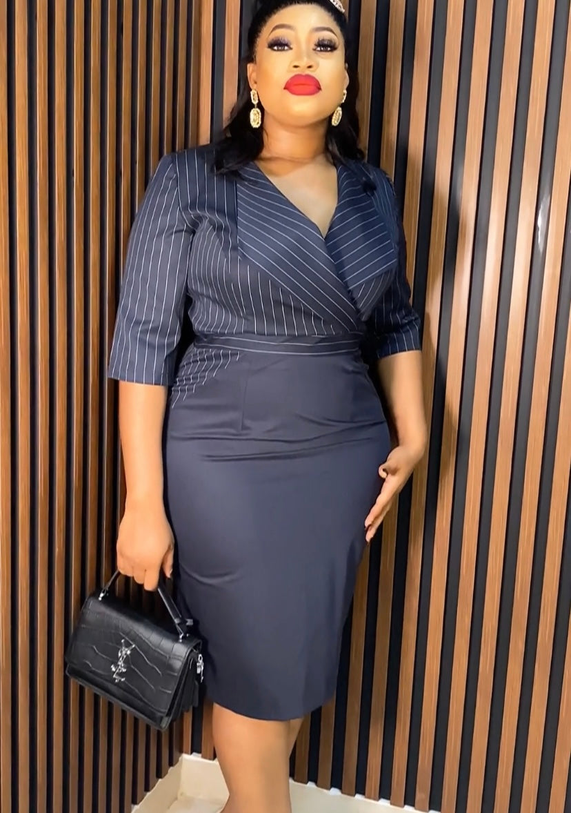 Chic Striped Midi Dress