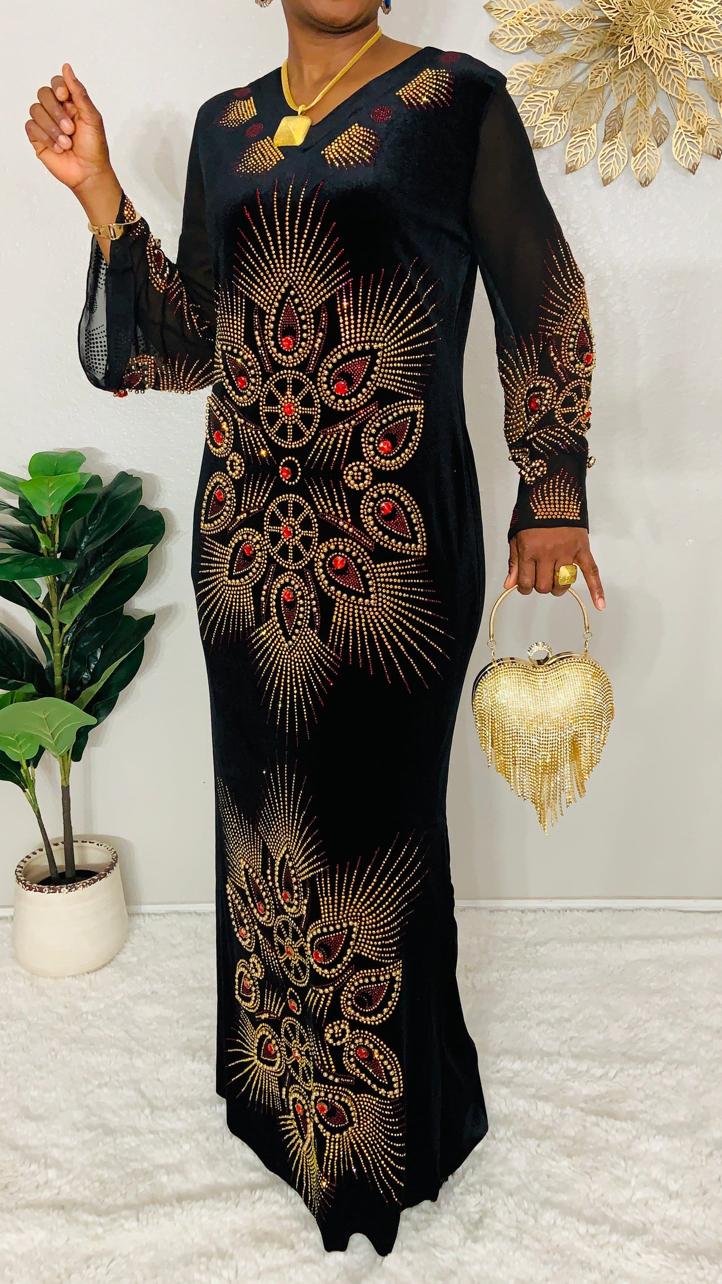 Beautiful Rhinestone Stoned/Beaded long dress.