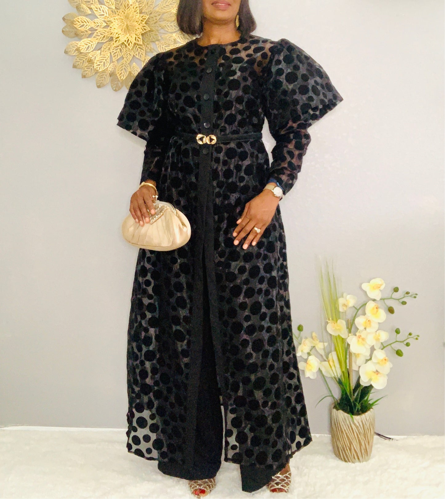 Regal Polka Dot Kimono 2-Piece Set