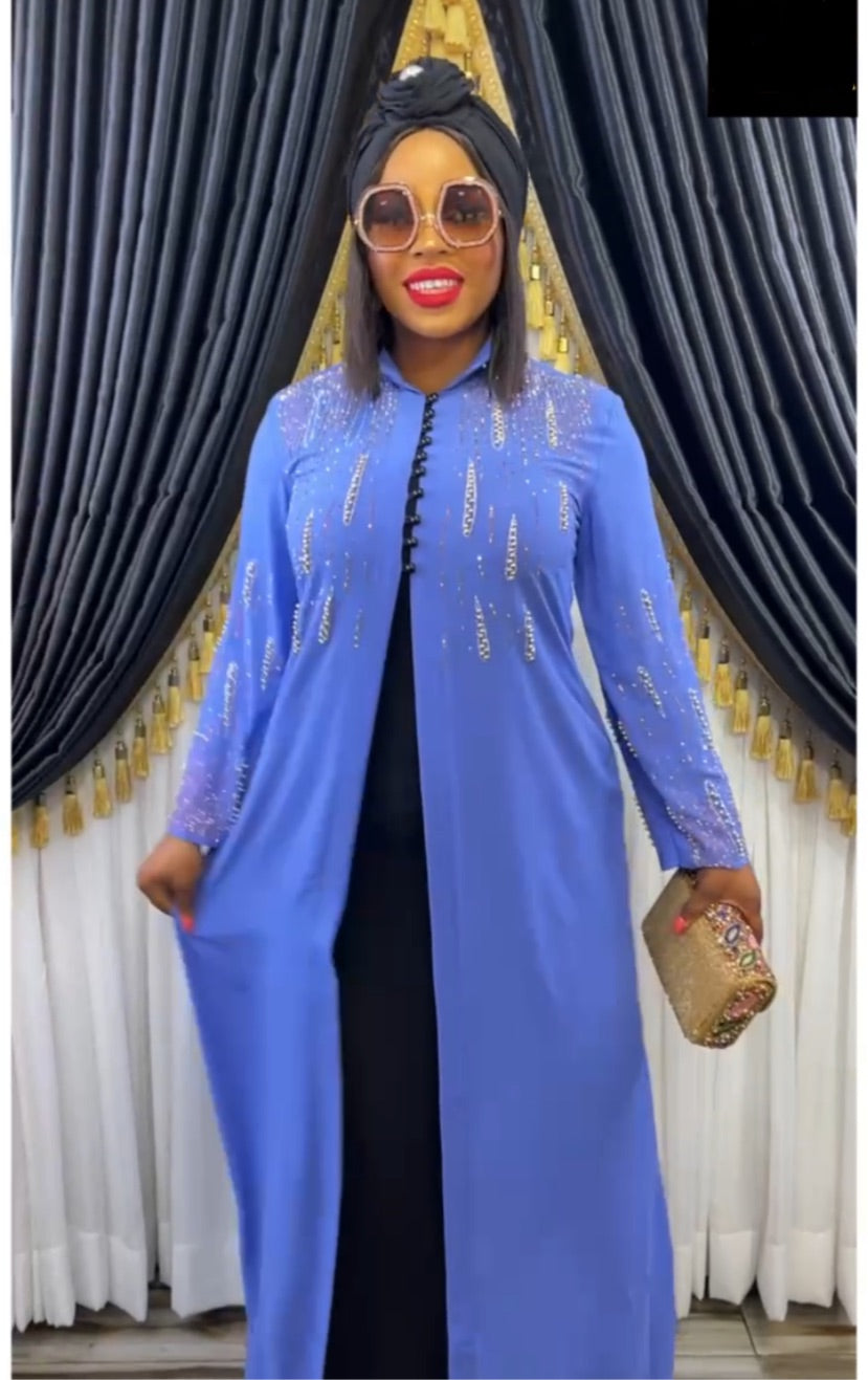 Regal 3-piece Long Dress with cap