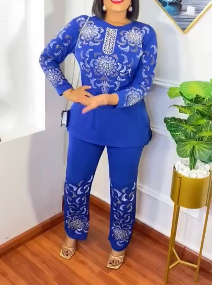 Embellished 2-Piece Pant Set
