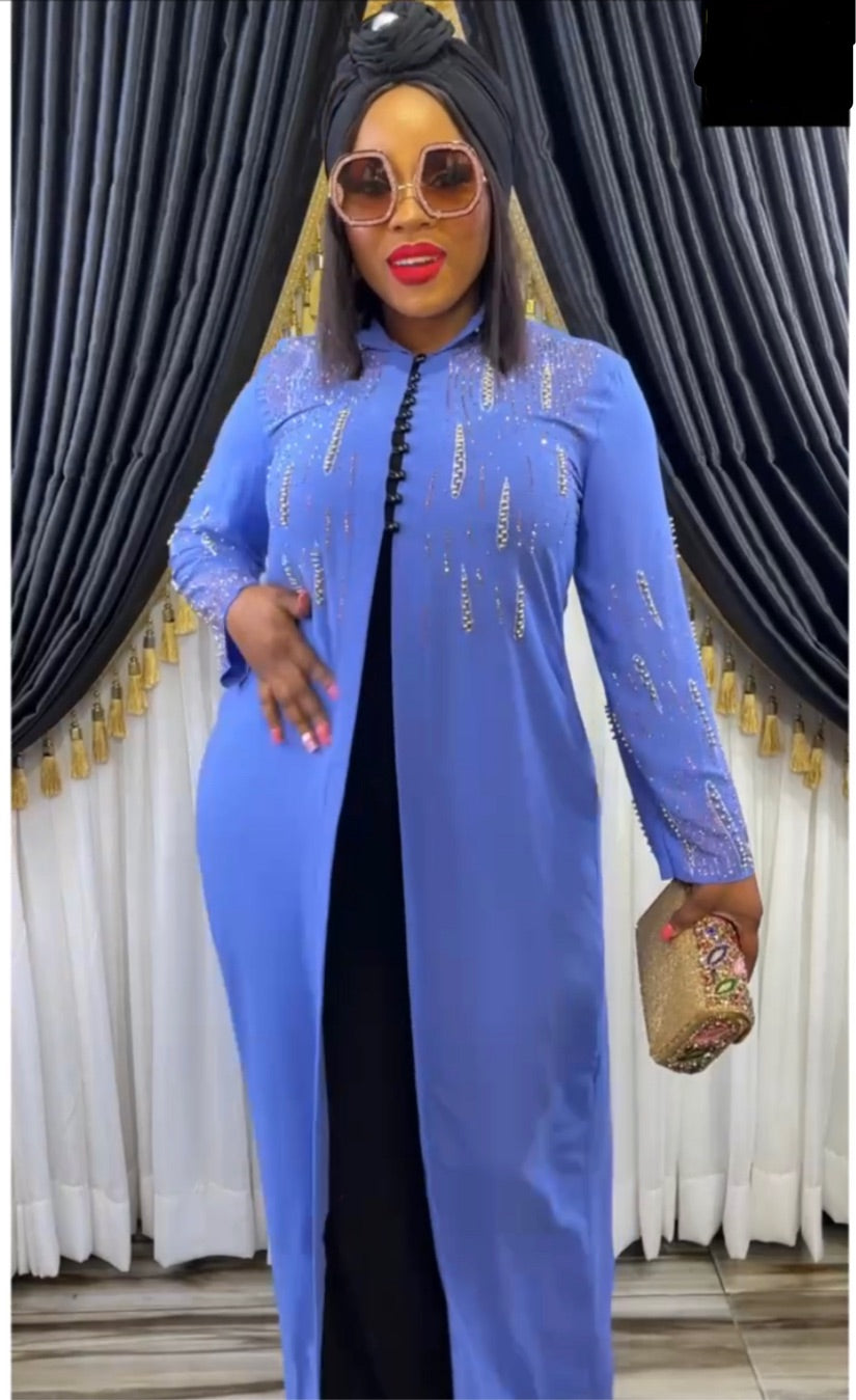 Regal 3-piece Long Dress with cap