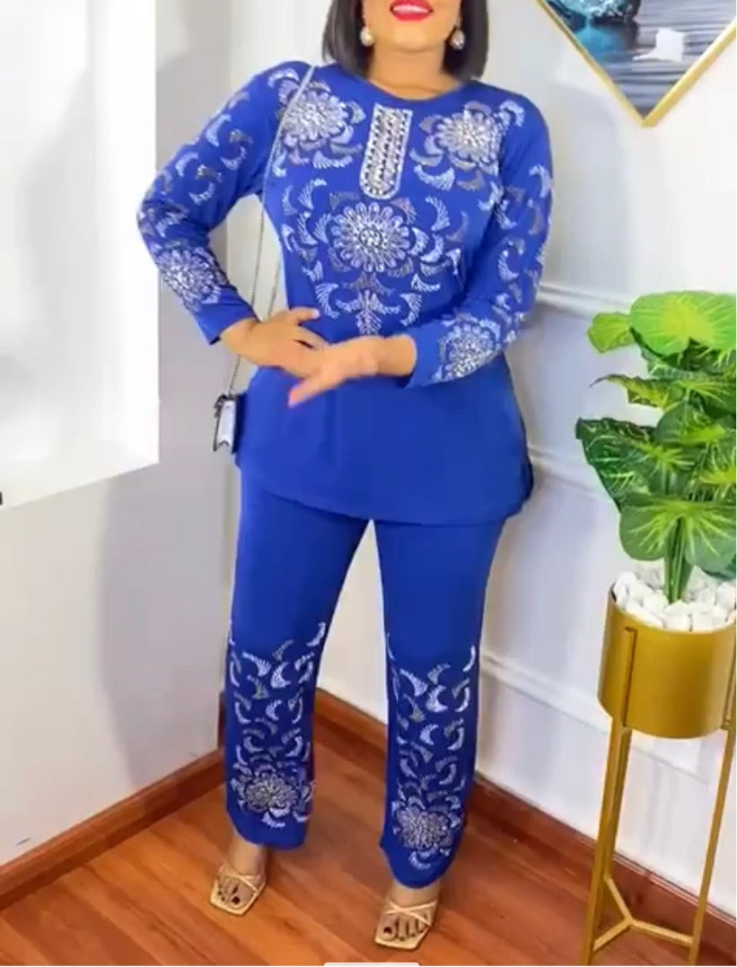 Embellished 2-Piece Pant Set