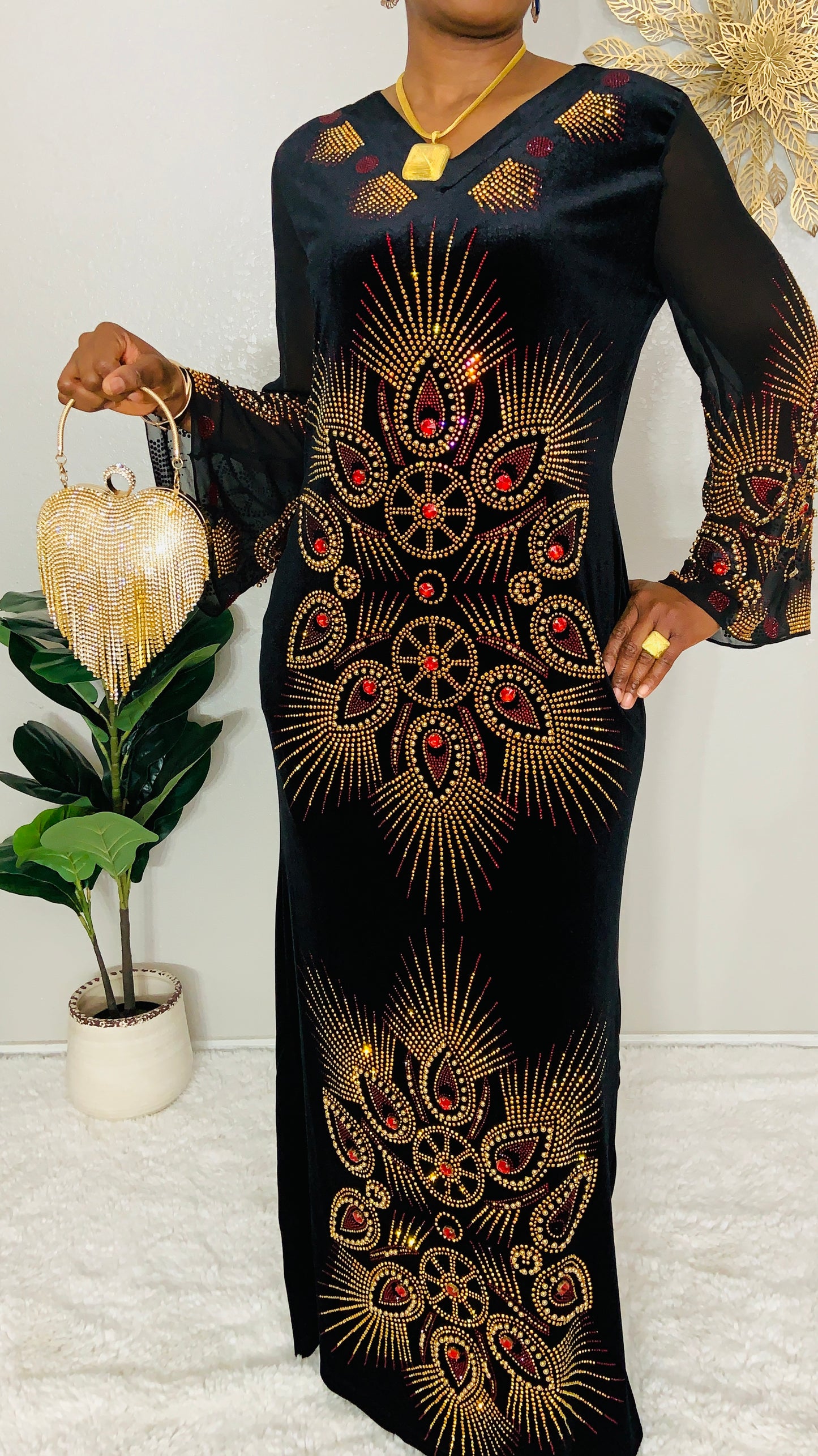 Beautiful Rhinestone Stoned/Beaded long dress.