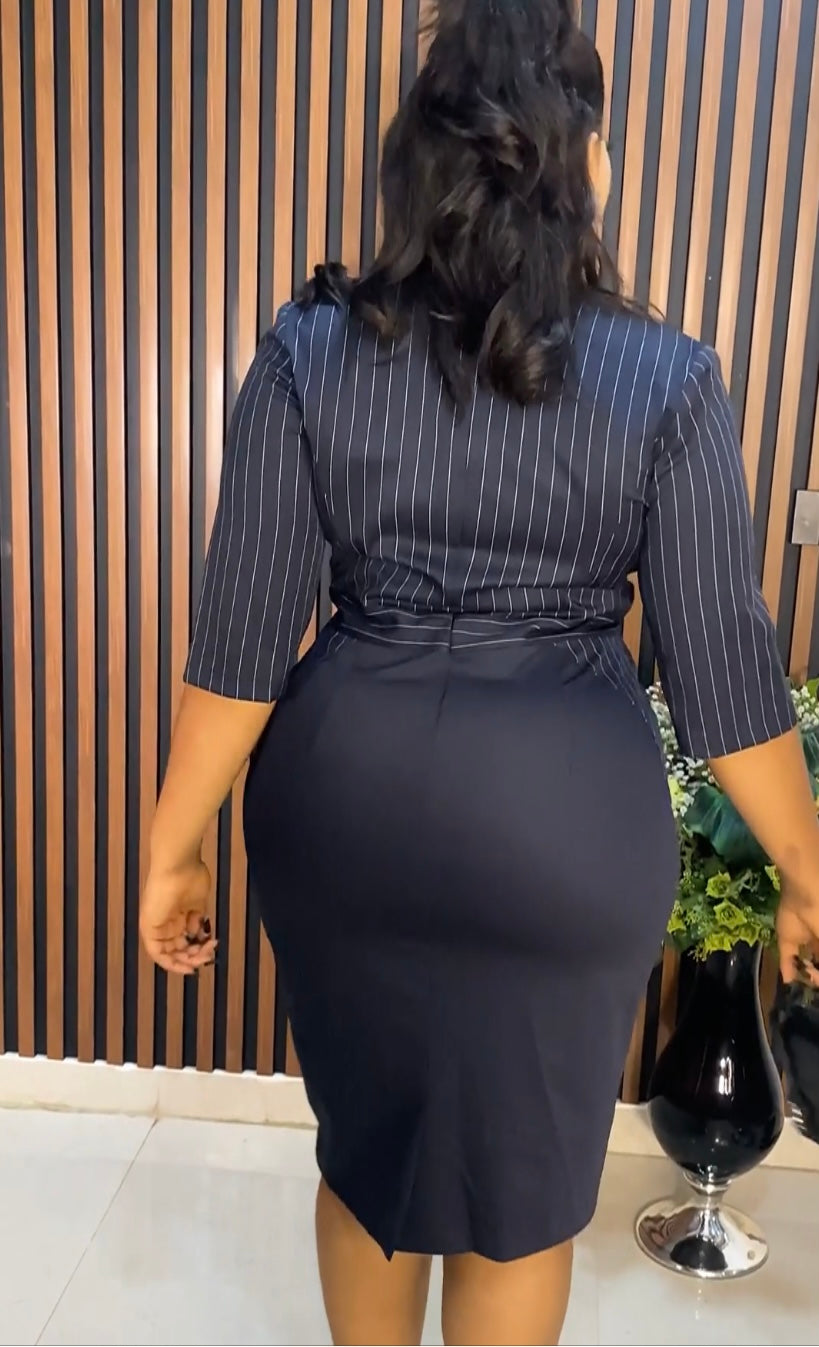 Chic Striped Midi Dress