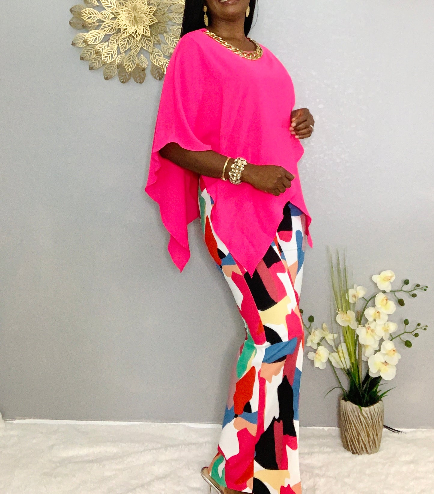 Classy Color Block Pant Set