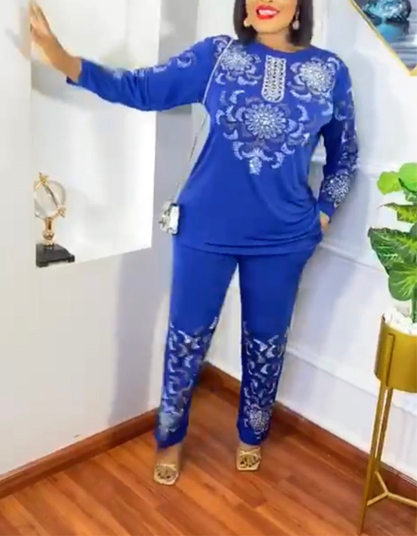 Embellished 2-Piece Pant Set