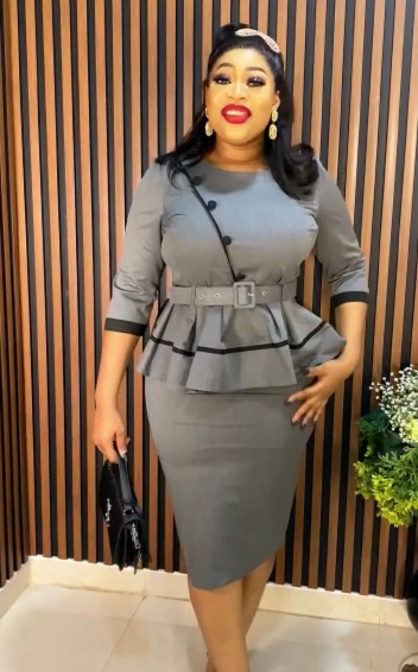 Classy Peplum Skirt Set