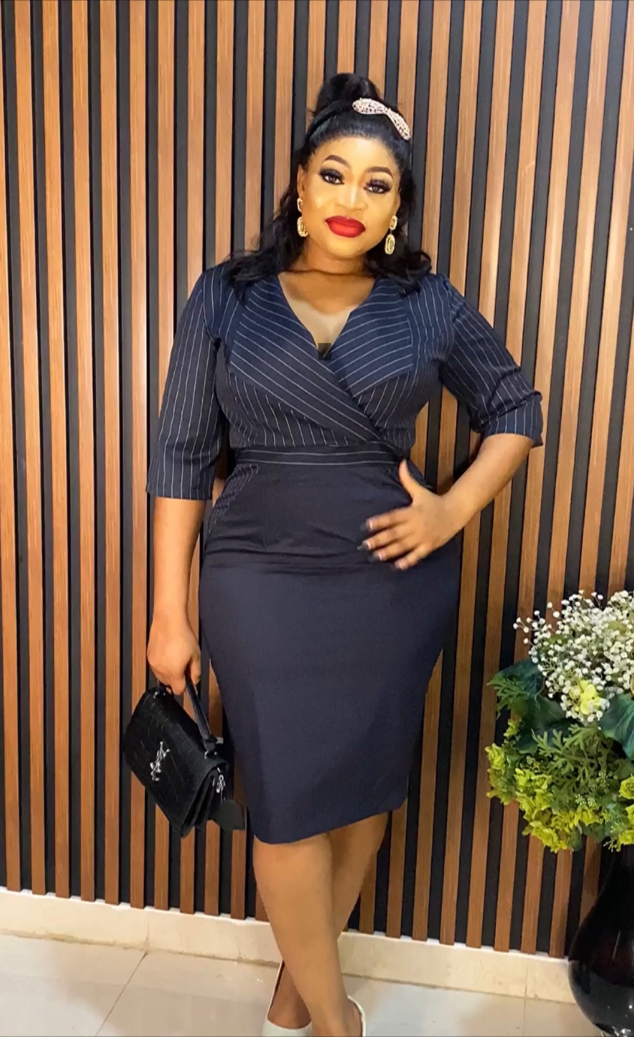 Chic Striped Midi Dress
