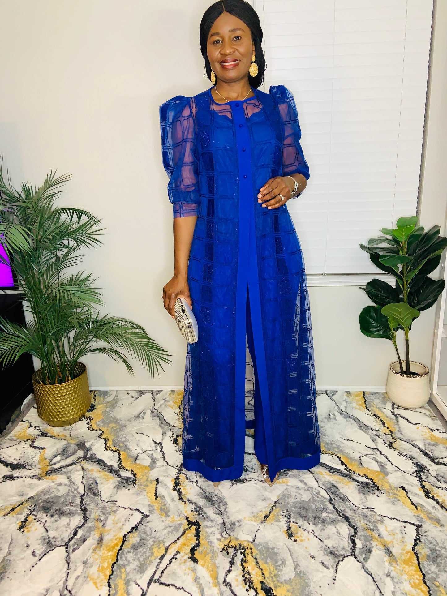 Couture 3-piece Lace Kimono Pant set
