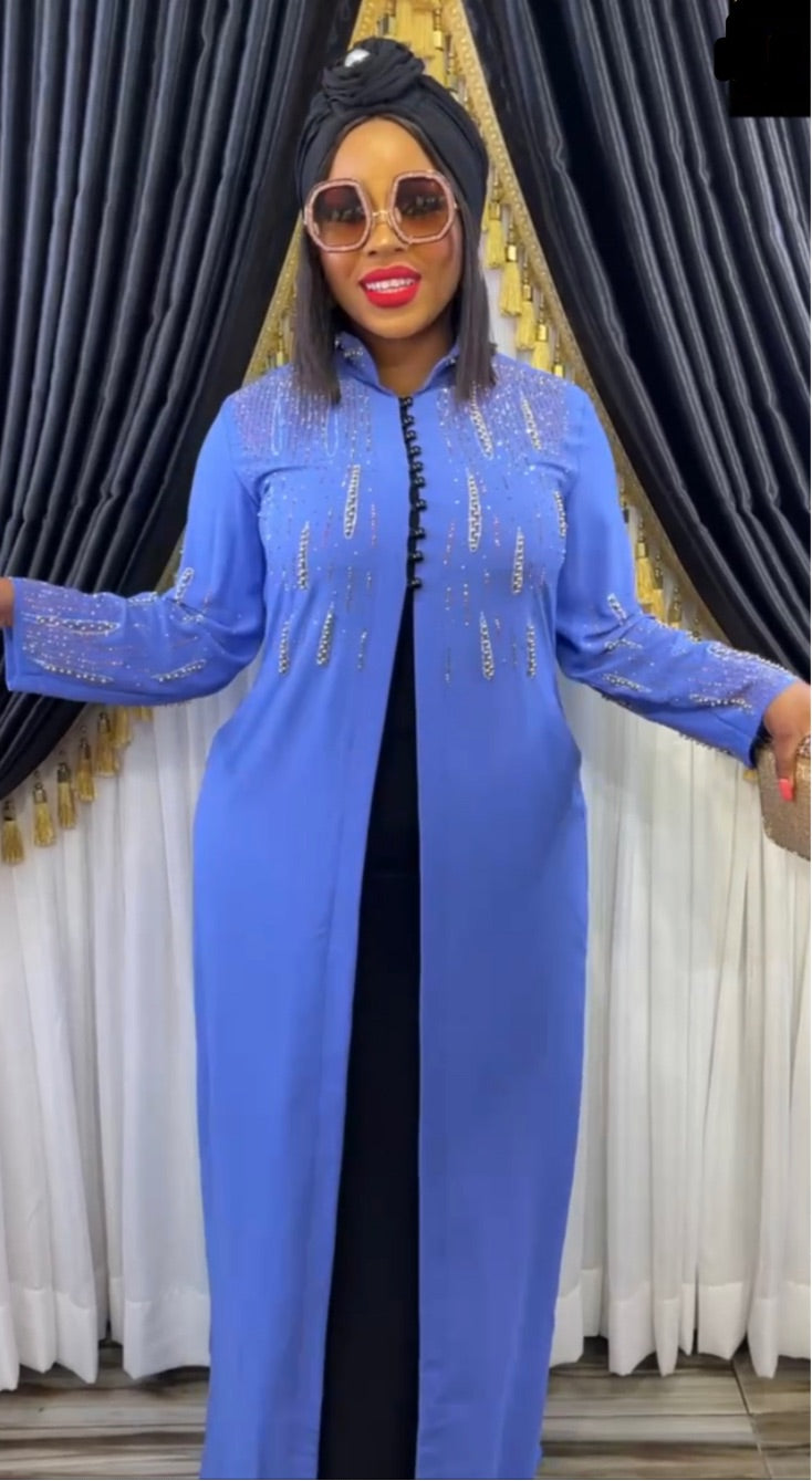 Regal 3-piece Long Dress with cap