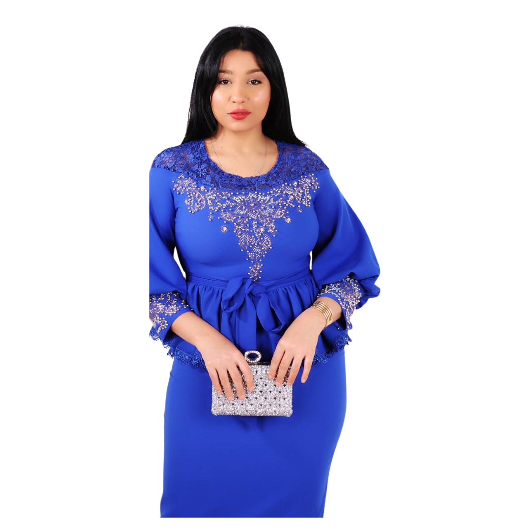 Elegant Stoned Peplum dress.