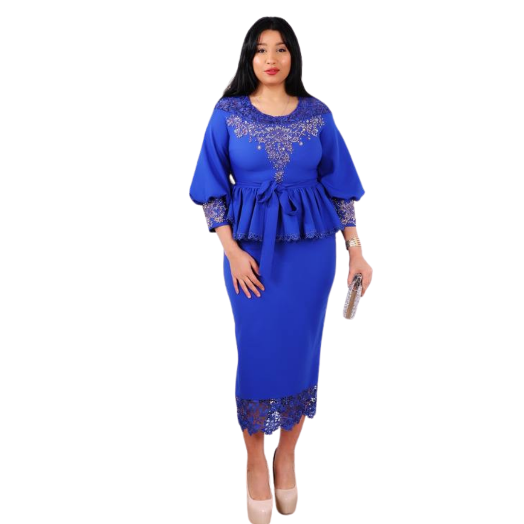 Elegant Stoned Peplum dress.