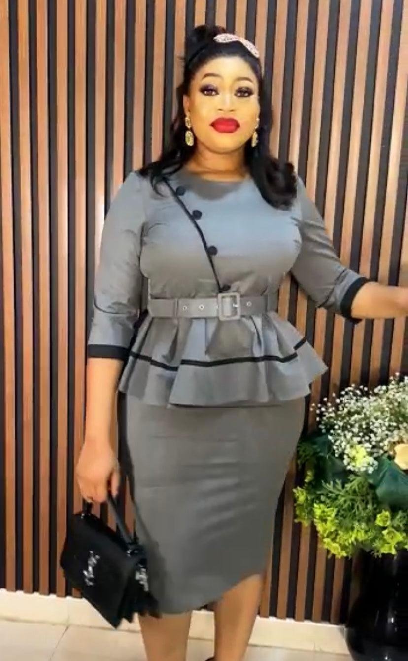 Classy Peplum Skirt Set
