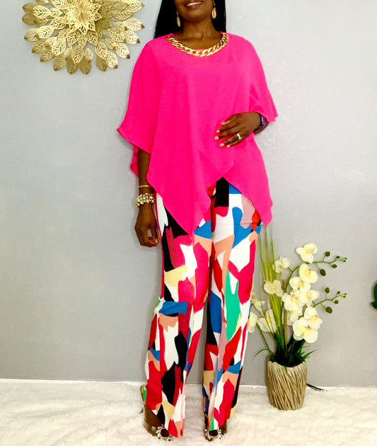 Classy Color Block Pant Set