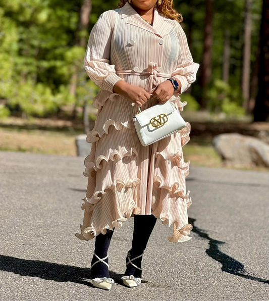 Nelly Layered Ruffles Miyake Dress