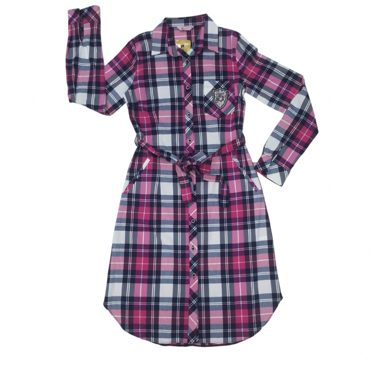 Elly Pink Plaid  Shirt/Dress