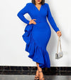 Blue Side Frills Dress