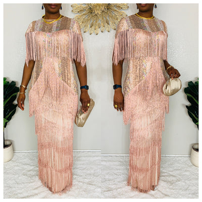 Sequins Maxi Frills Dress