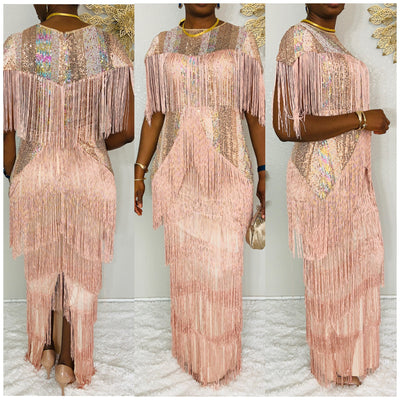 Sequins Maxi Frills Dress