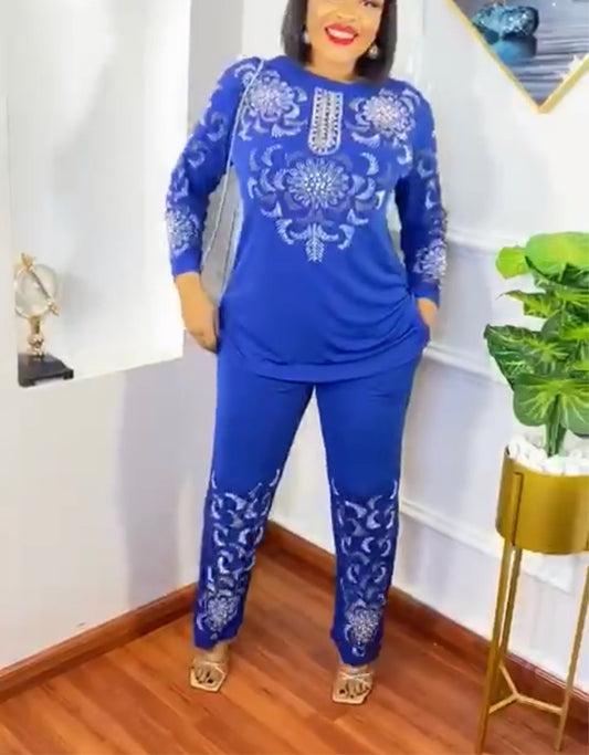 Embellished 2-Piece Pant Set