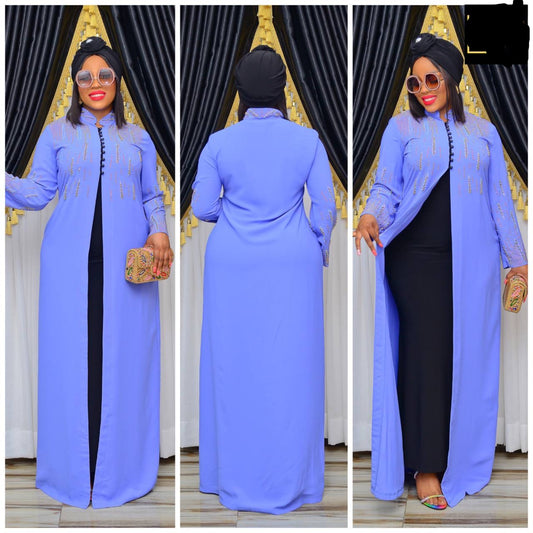 Regal 3-piece Long Dress with cap
