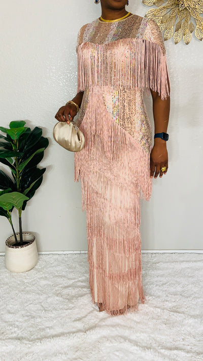 Sequins Maxi Frills Dress